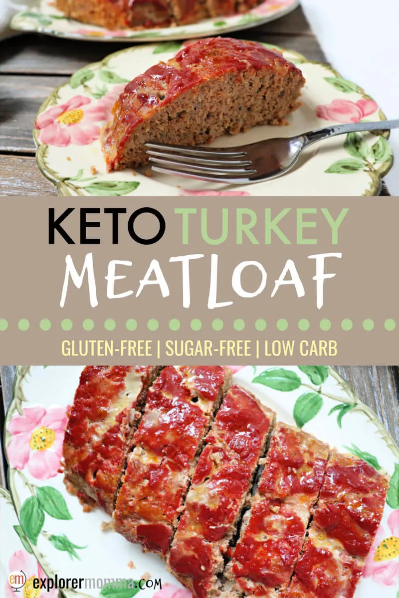 This is the best low carb turkey meatloaf I've tried. It's a super family-friendly recipe everyone will love, keto diet or not. Gluten-free, moist, and delicious, this will soon work it's way onto your low carb meal plan. #ketodinners #lowcarbrecipes
