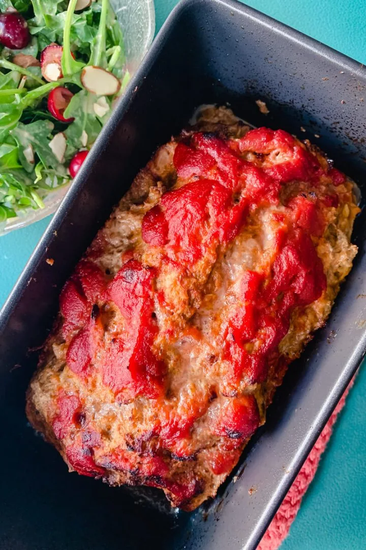 Keto turkey meatloaf in Ninja loaf pan