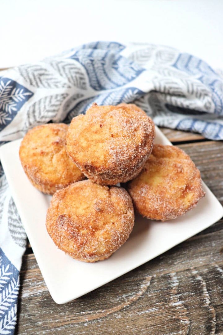 Stack of keto snickerdoodle muffins