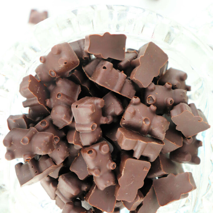 Keto chocolate bears are easy and delicious. Low carb and sugar-free to curb that chocolate craving. #ketochocolate #ketodessertrecipes #ketosnacks