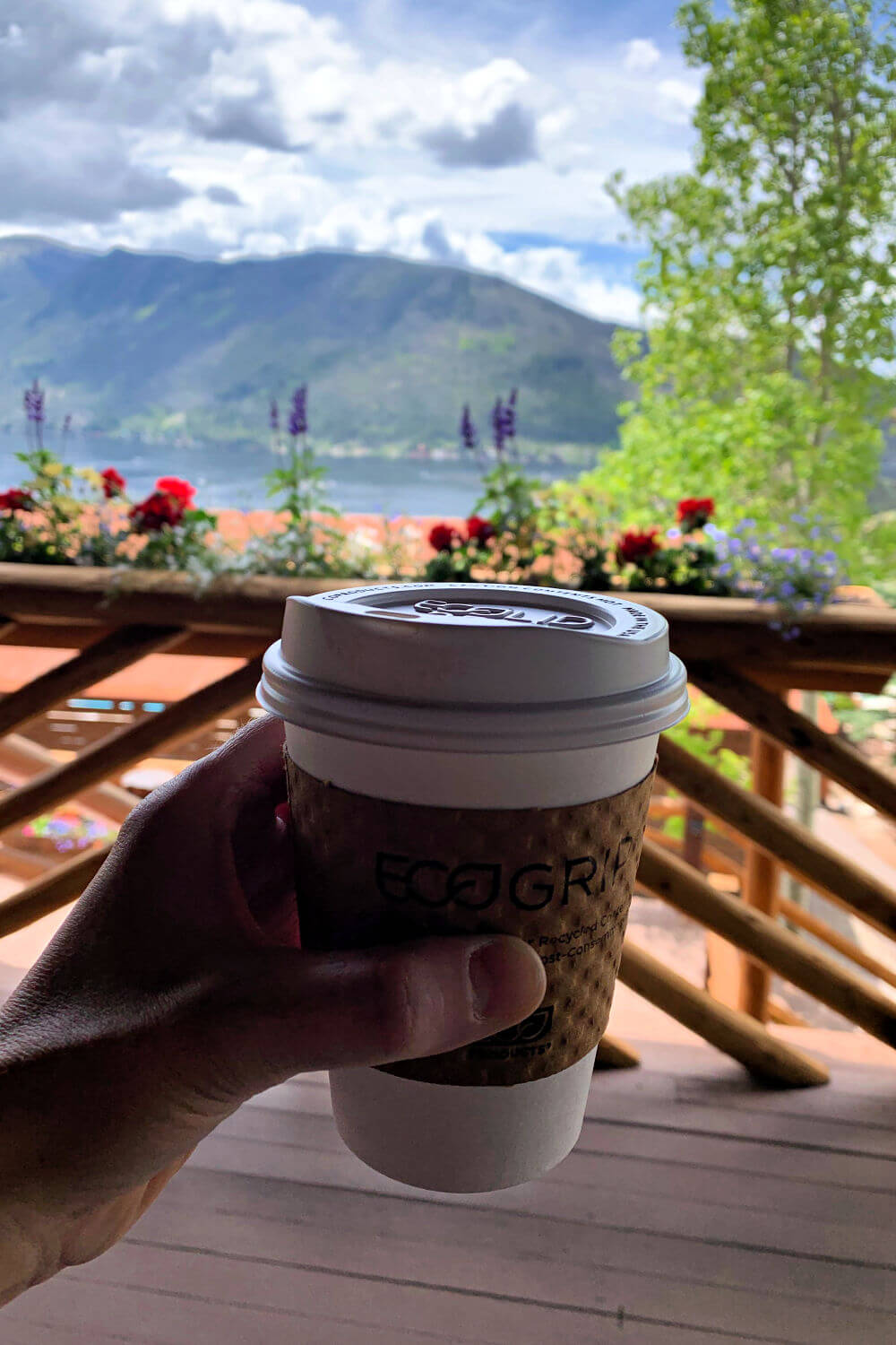 My free coffee and a view at Grand Lake Lodge #grandlakerestaurants #grandlakeco