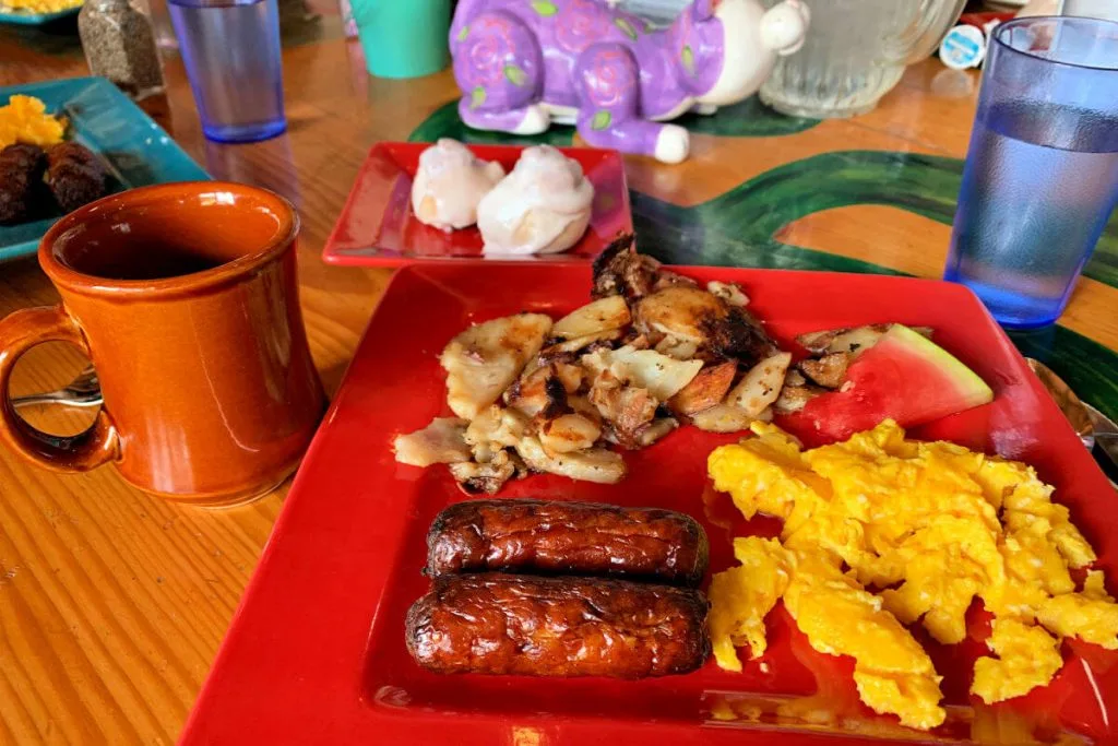 Sausages at Fat Cat Cafe, Restaurants in Grand Lake CO #grandlakeco #grandlake