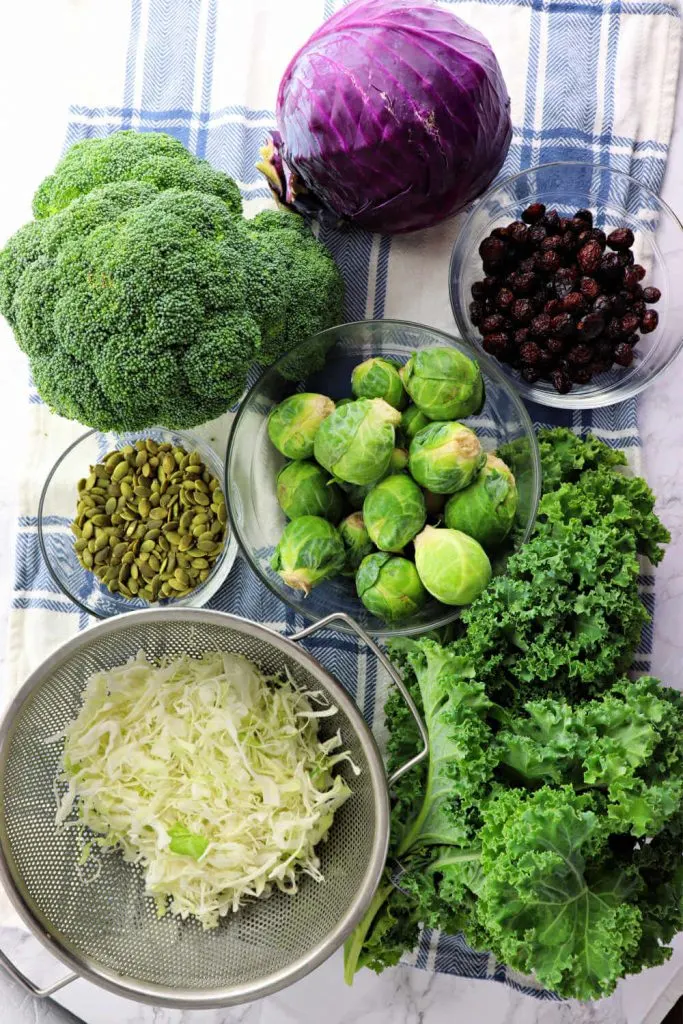 Ingredients for kale crunch salad #ketosalad #kalesalad