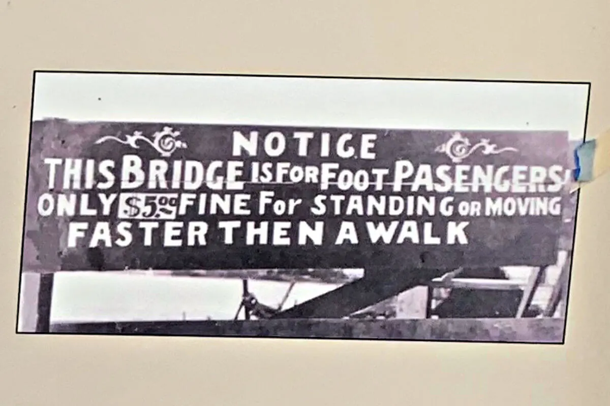 Fort Benton Toll Bridge vintage sign