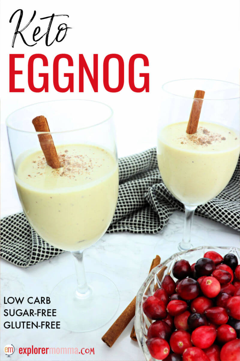 Holiday keto eggnog is the perfect festive sugar-free drink for your Christmas or New Year's party. Delicious low carb liquid nutmeg custard goodness. #ketoeggnog #ketodrinks #ketochristmasrecipes 