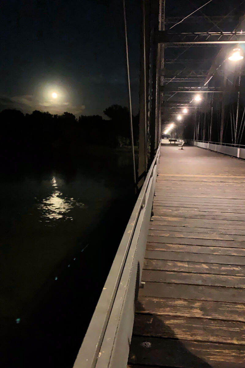 Old Fort Benton Bridge by night, Montana