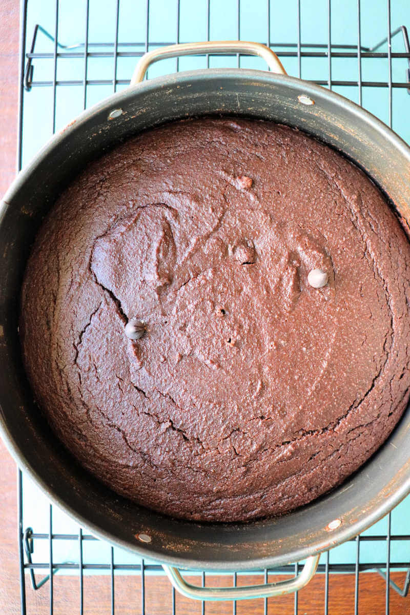 Baked gluten-free, sugar-free chocolate cake