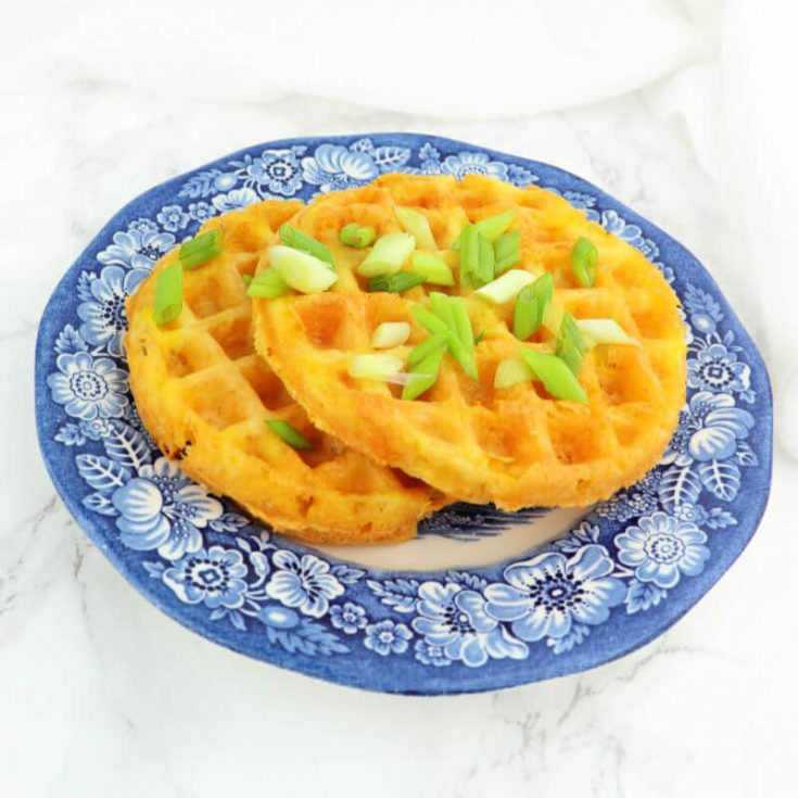 Simple Keto Chaffles Recipe - Yellow Glass Dish, Low Carb
