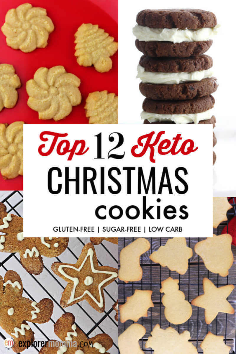 Top 12 Keto Christmas Cookies for your low carb, gluten-free holiday needs! Delicious sugar-free cookie recipes to keep you on the keto diet track. #ketocookies #ketochristmas #ketodesserts