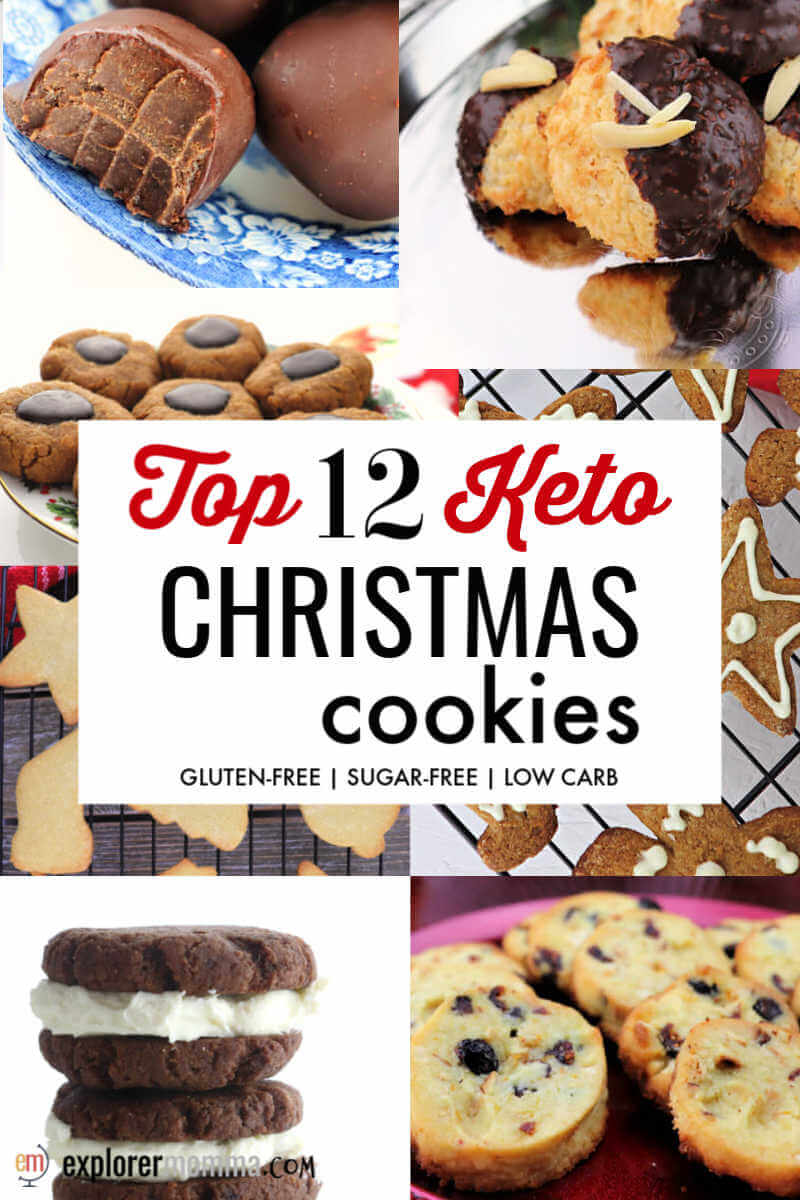 The top 12 Keto Christmas Cookies. Low carb holiday recipes for the cookie exchange or Santa! Sugar-free and gluten-free, they will keep you on the keto diet path. #ketorecipes #ketochristmas