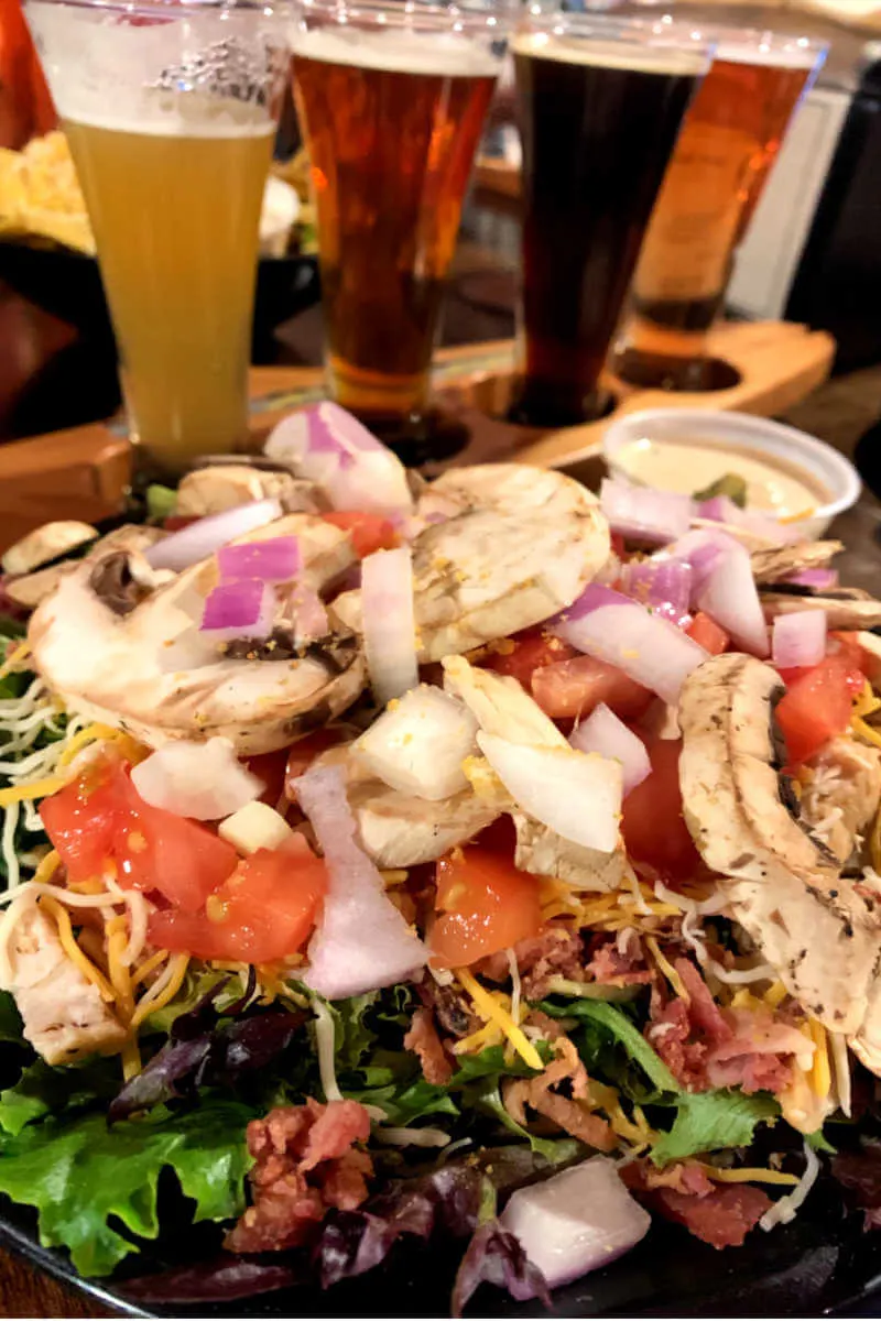 Salad at Mighty Mo brewery, things to do in Great Fall MT #mightymobrewery #greatfallsmt