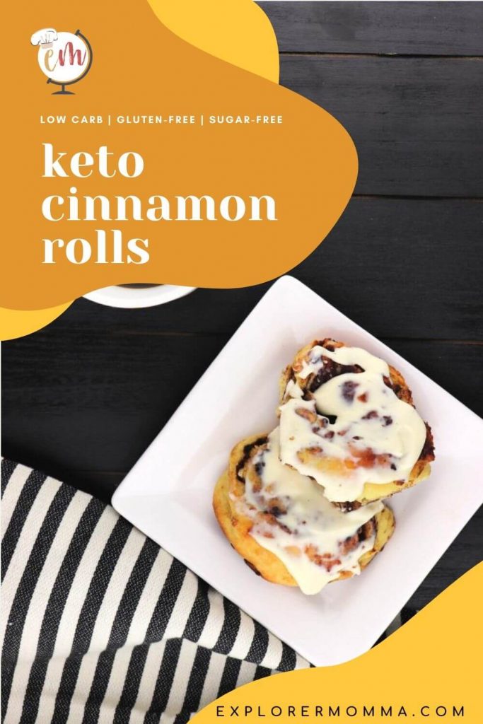 Overhead keto cinnamon rolls