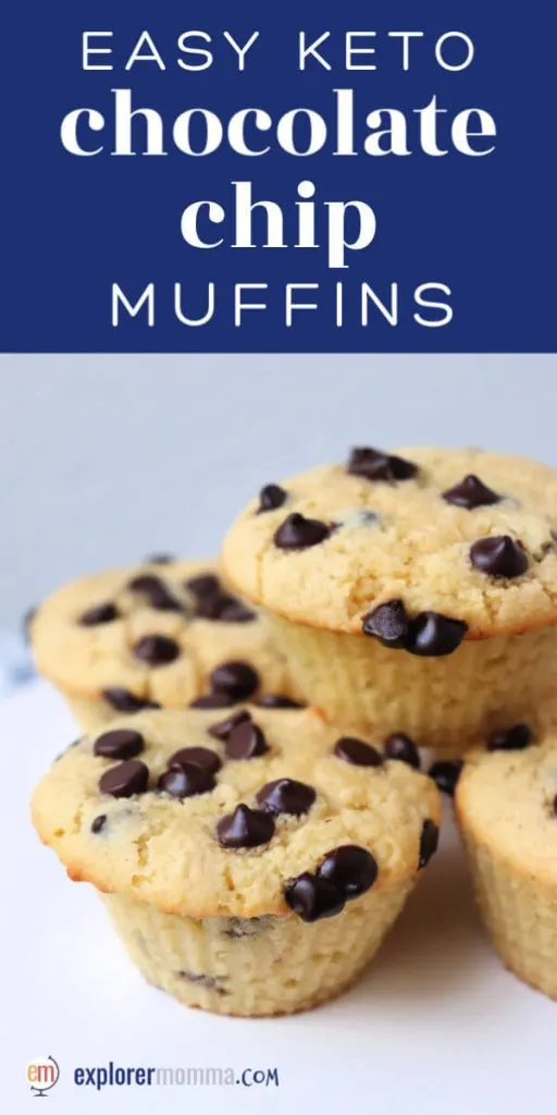 These are the best easy keto chocolate chip muffins! Perfect for a weekend keto breakfast or gluten-free side to your salad. #ketorecipes #ketomuffins