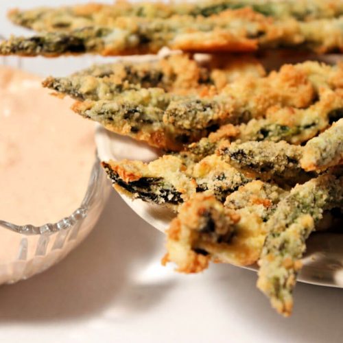 Keto Asparagus Fries With Spicy Garlic Dip Explorer Momma