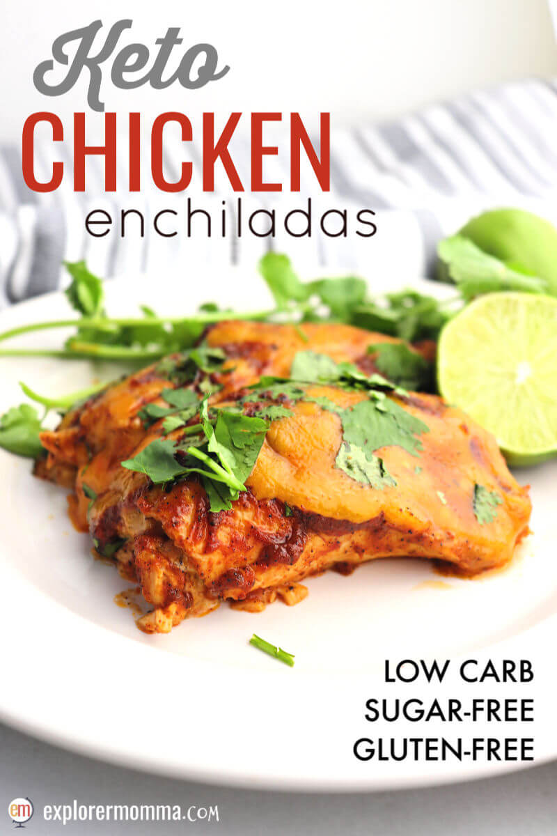 A popular low carb family meal, these are the best keto chicken enchiladas. Gluten-free and sugar-free Mexican food. #ketorecipes #ketodinner