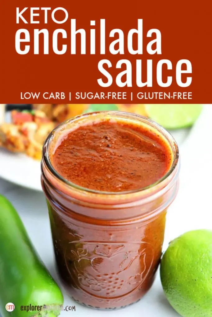 Easy homemade keto enchilada sauce is the sugar-free answer to low carb enchiladas. Sugar-free and delicious with real ingredients and a quick fix to adjust the spice. #ketorecipes #ketoenchiladas #ketodinner