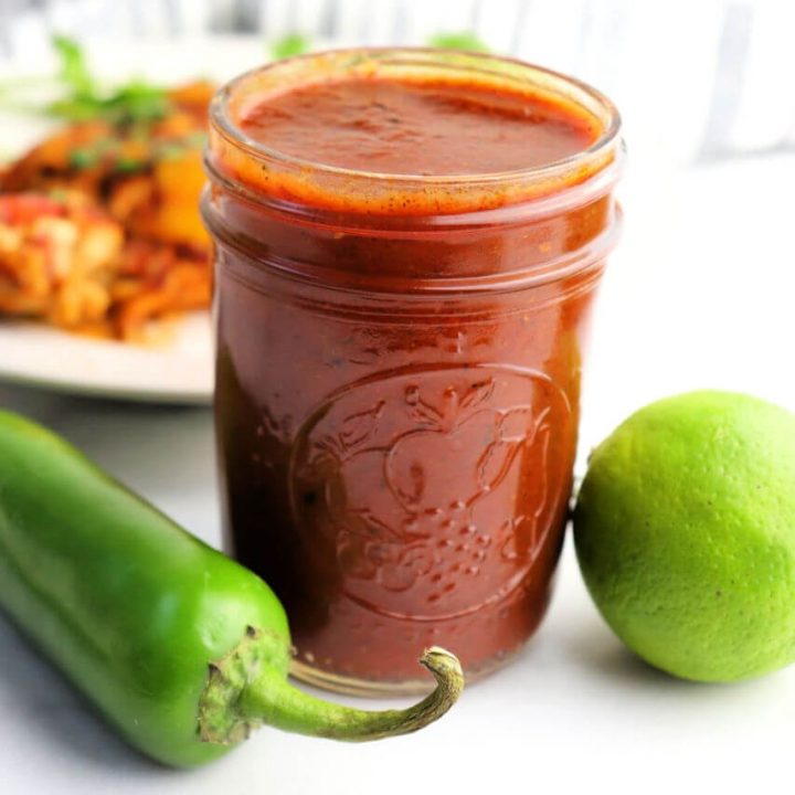 Keto Enchilada Sauce is easy to make homemade and sugar-free. Perfect for chicken enchiladas.