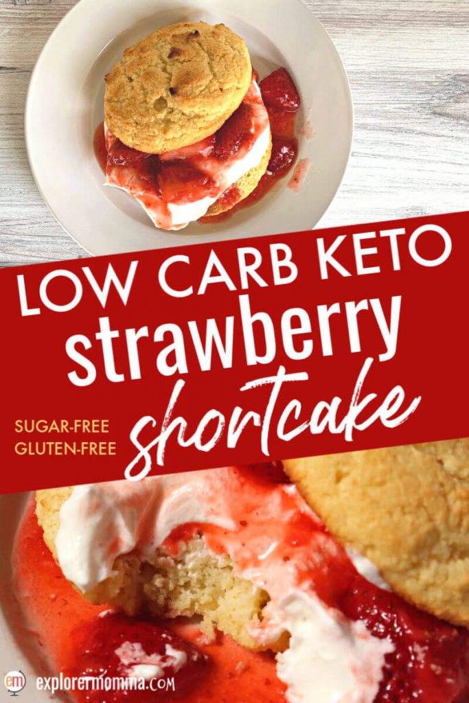 Classic strawberries and cream with a low carb shortcake. Keto strawberry shortcake is gluten-free, sugar-free and pops with flavor. The perfect keto dessert. #ketorecipes #ketodesserts