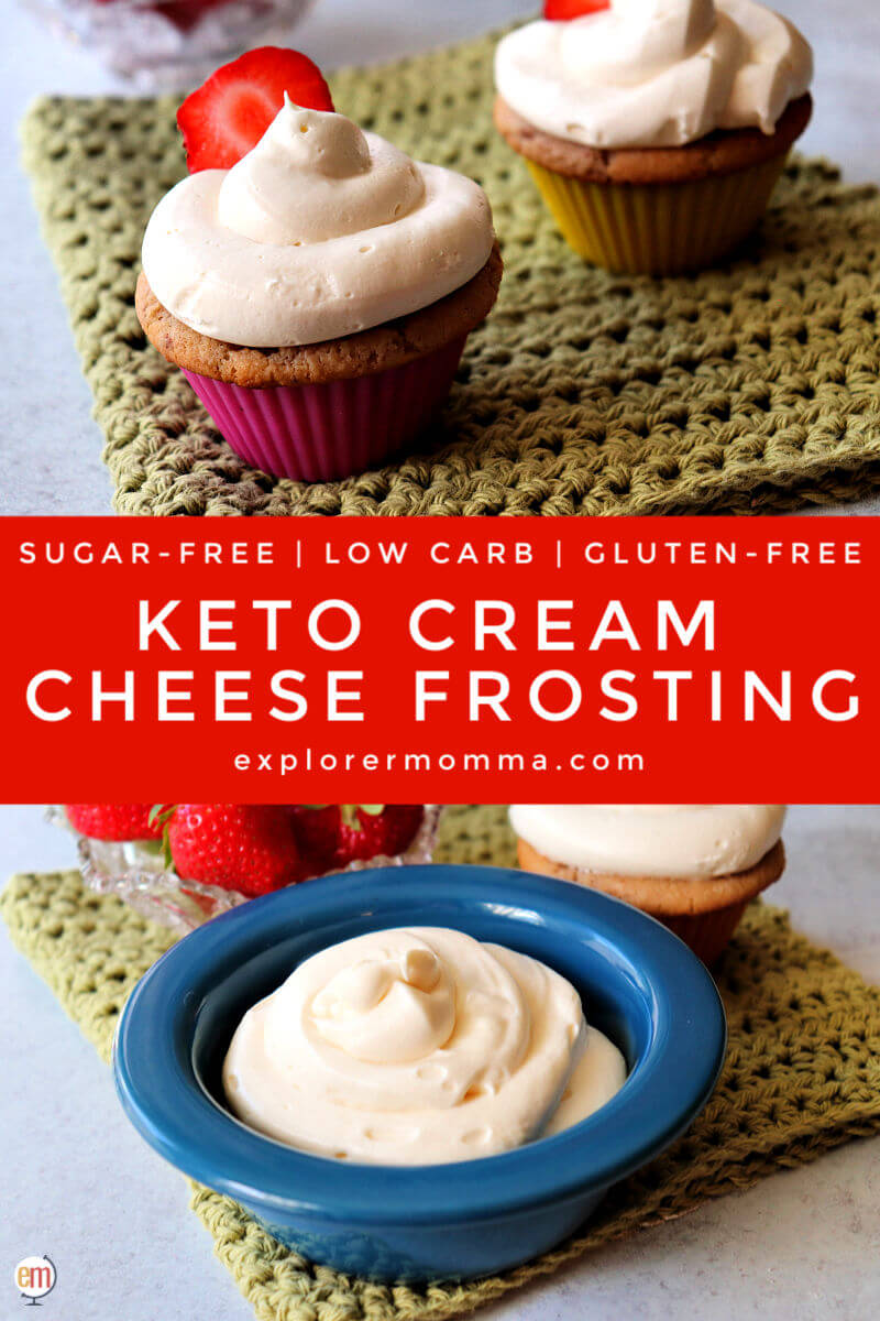 Easy 4-ingredient keto cream cheese frosting is a go-to for low carb cakes, cupcakes, and as a strawberry dip. 