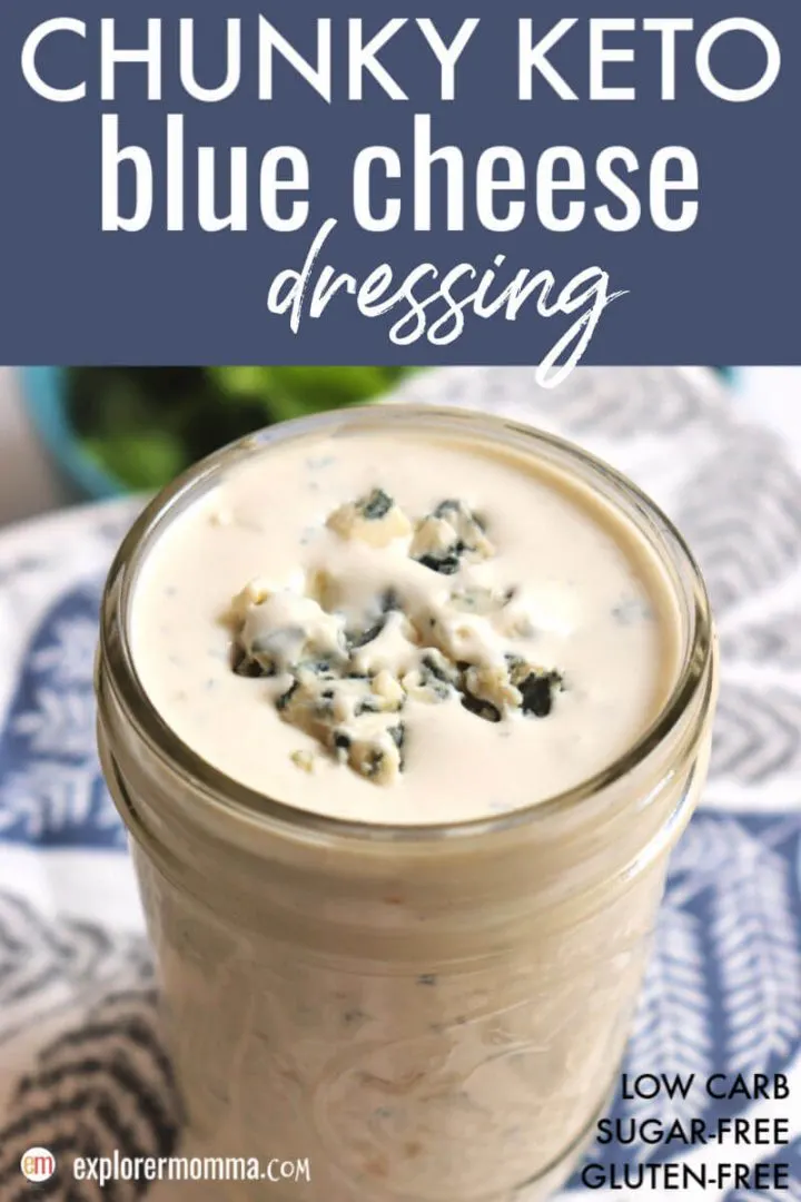 Chunky keto blue cheese dressing will delight your tastebuds. Easy to make with restaurant flavor and real ingredients.