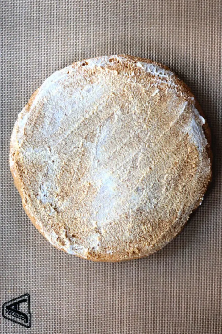 Keto pumpkin scone dough topped with heavy cream