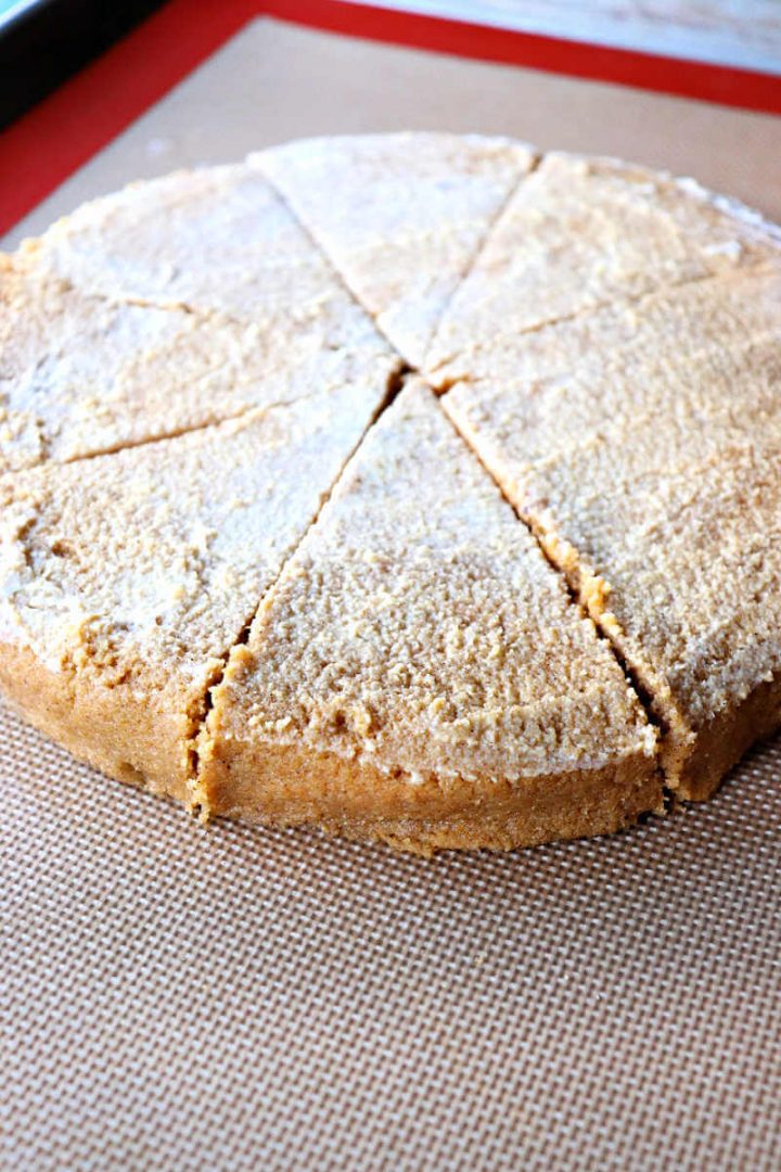 Keto pumpkin scones dough cut in triangles