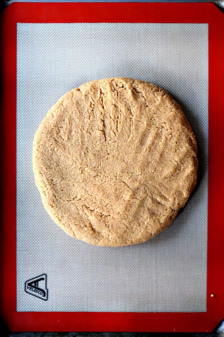 Overhead keto pumpkin scone dough
