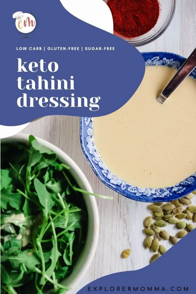 Keto tahini dressing with salad