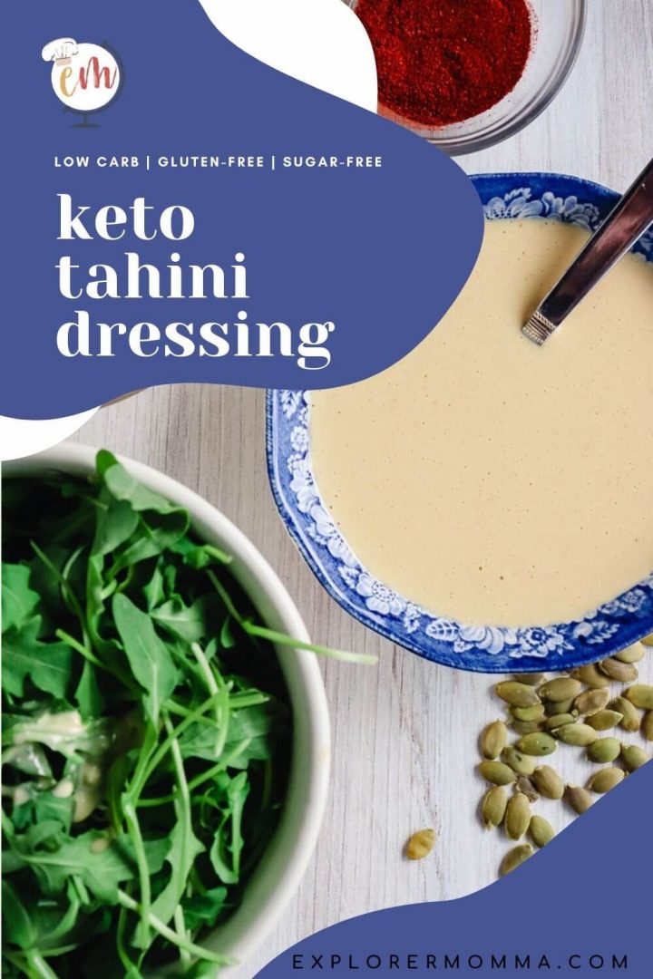 Keto tahini dressing with salad