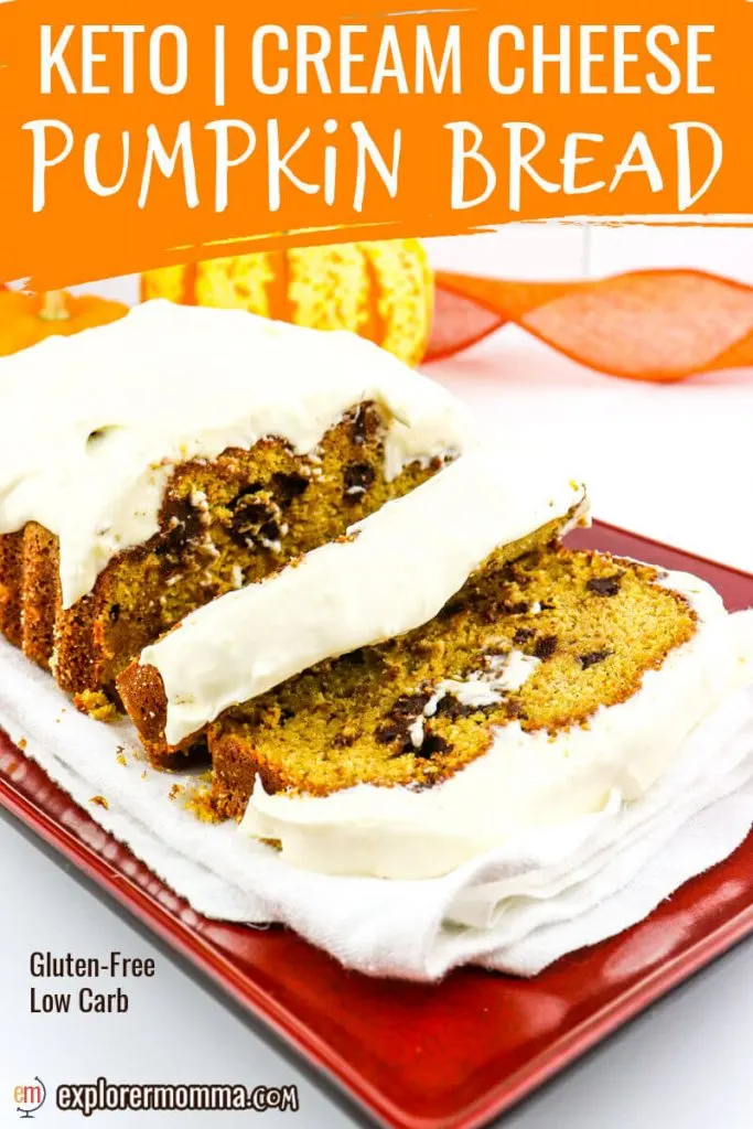 Keto pumpkin bread with cream cheese frosting