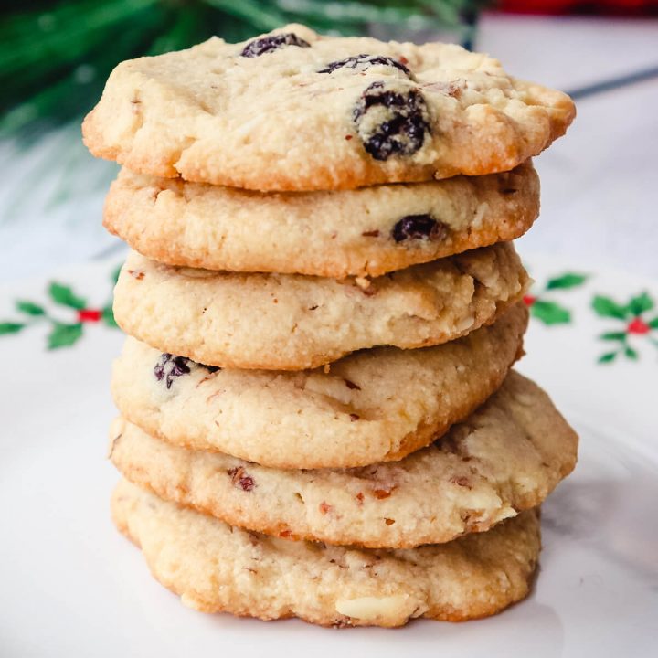 A stack of keto Christmas cookies