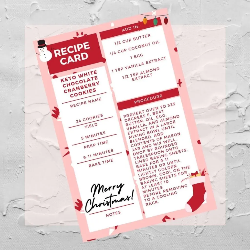 Printable recipe card to attach to the mason jar gift