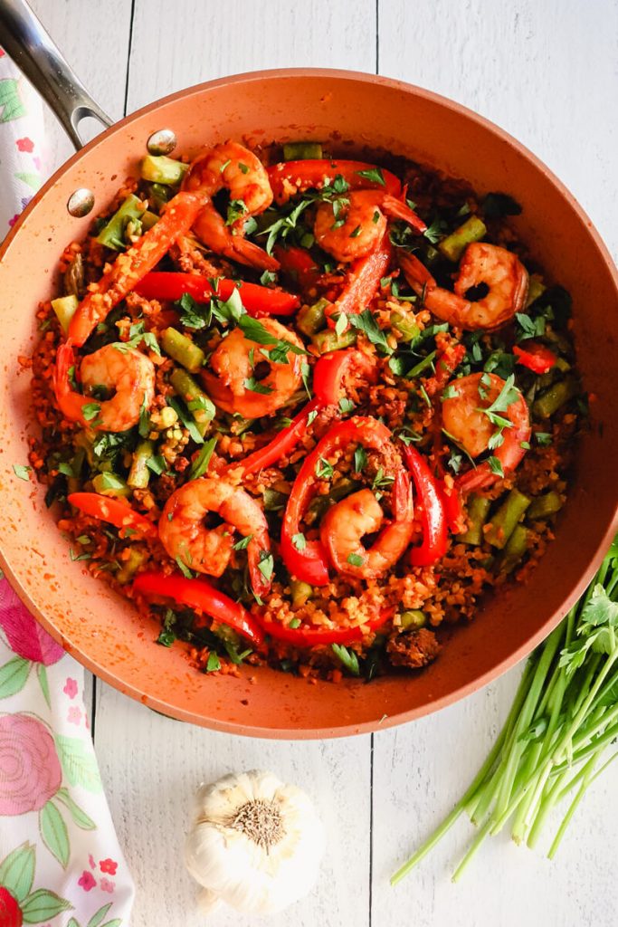 Easy Keto Paella With Cauliflower Rice - Explorer Momma