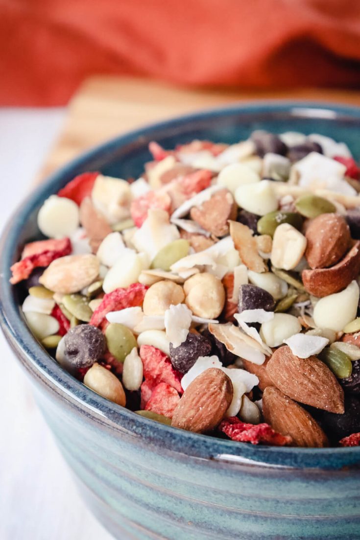Keto trail mix in a bowl