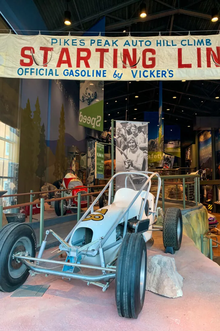 Starting line race vehicle at Penrose Museum