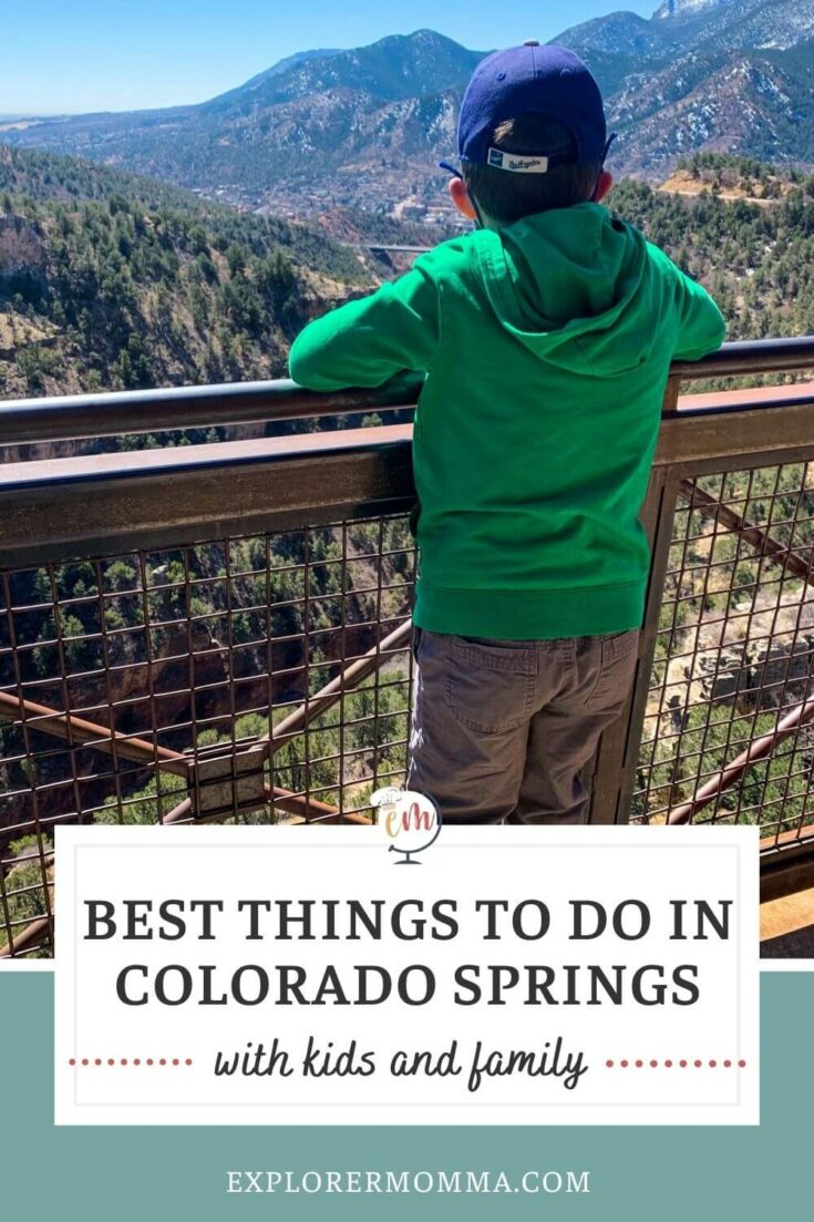 Best things to do in Colorado Springs with kids and family. A boy looking out over a view at Cave of the Winds.