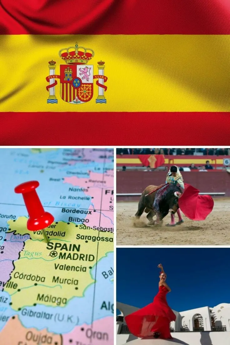 What is Spain known for? Flag, geography, bull-fighting, flamenco