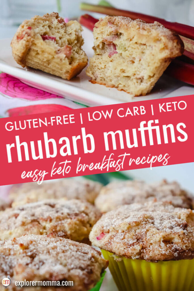 Front view keto rhubarb muffin