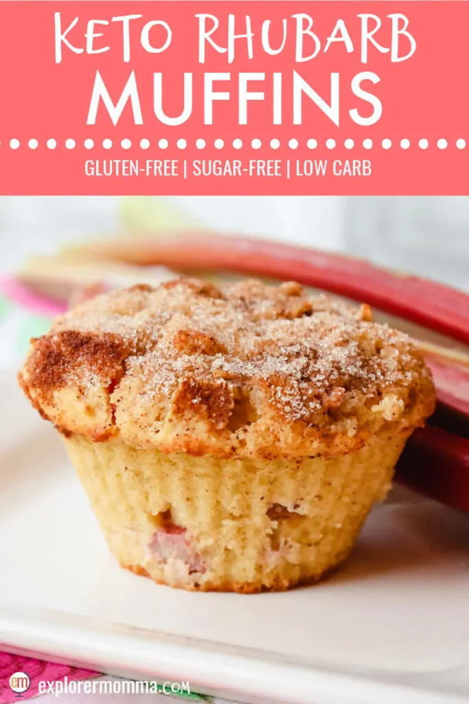 Front view keto rhubarb muffin