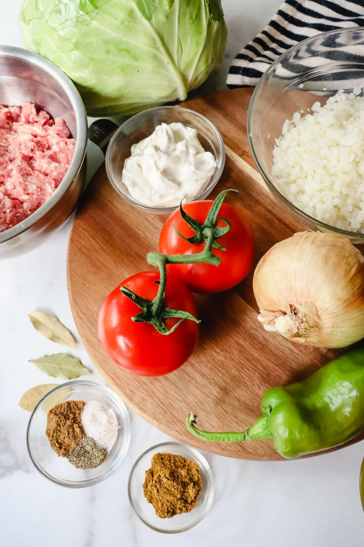 Ingredients in keto cabbage rolls