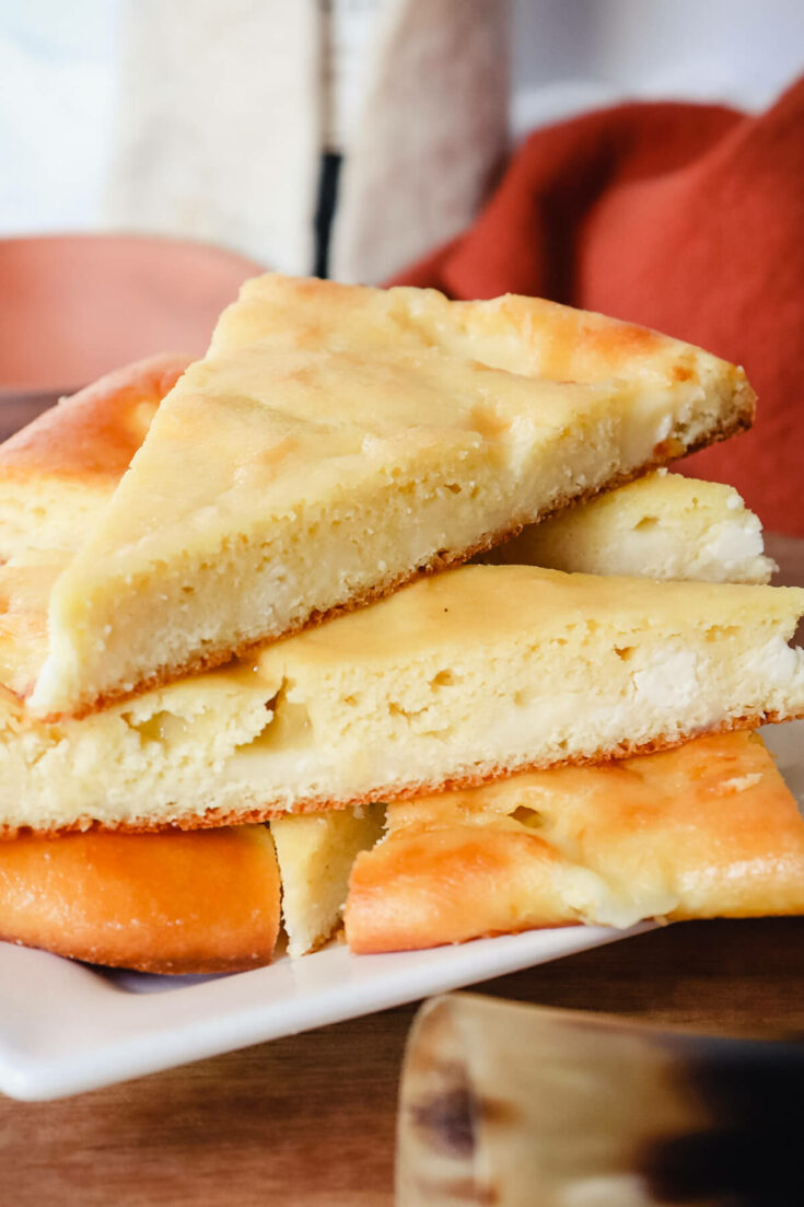 A stack of keto khachapuri on a plate