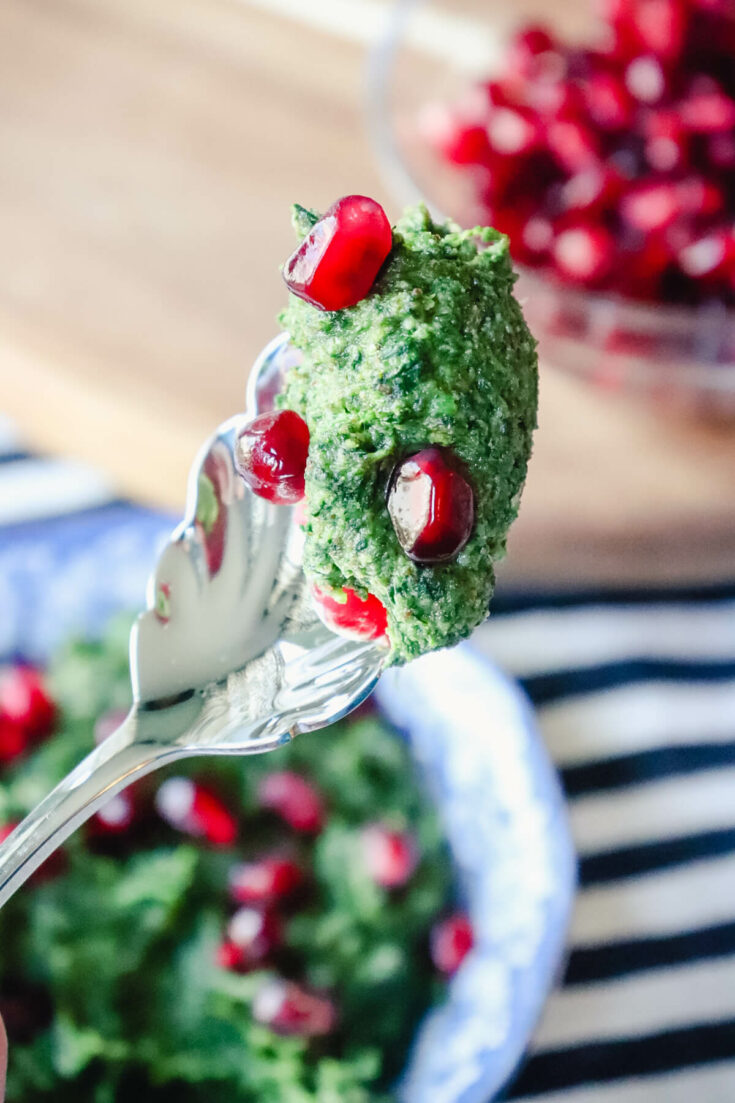 Spoon of keto Georgian spinach pkhali