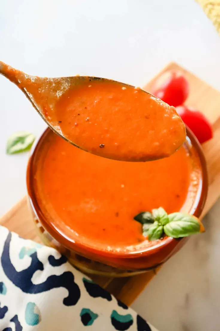 Spoonful of keto tomato soup