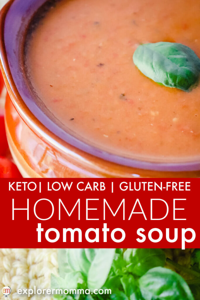 Bowl of homemade keto tomato soup