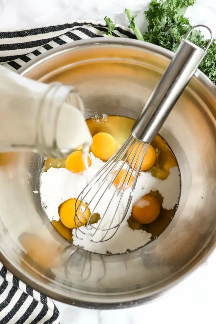 Eggs and cream in a bowl
