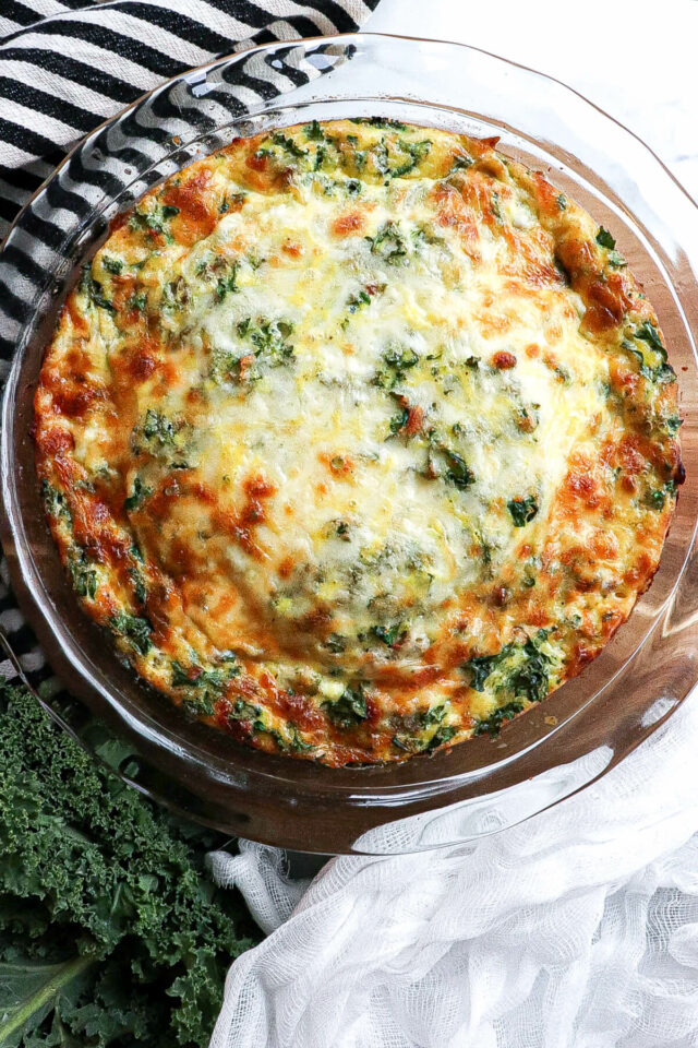 Crustless Keto Quiche Recipe With Sausage and Kale