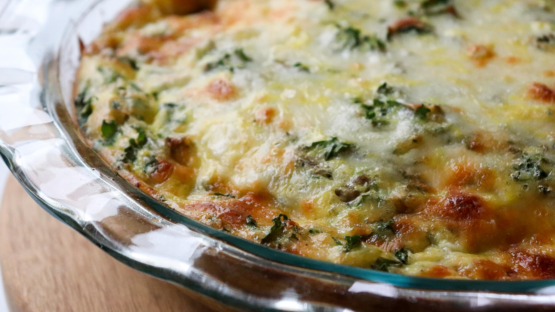 Crustless Keto Quiche Recipe With Sausage and Kale