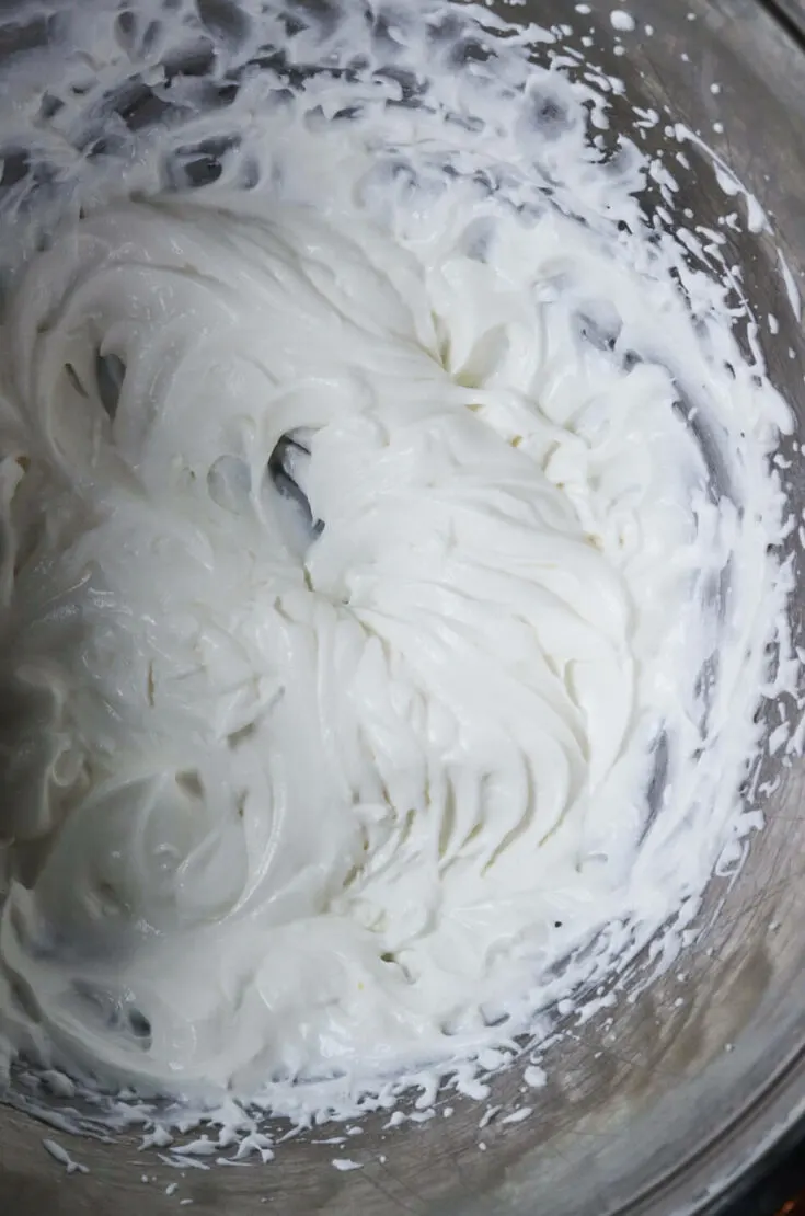 Whipped cream in a bowl