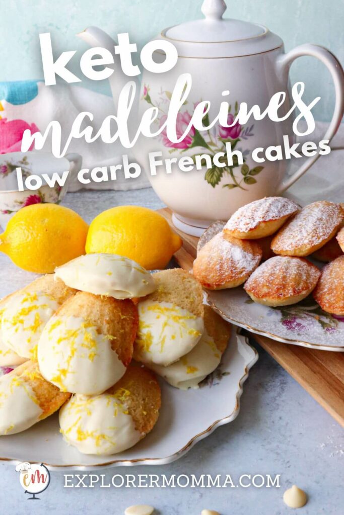 Low carb keto madeleines on two plates