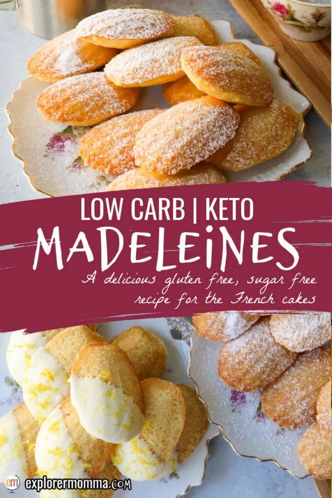 Keto madeleines on plates